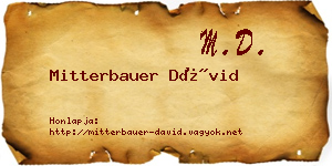 Mitterbauer Dávid névjegykártya